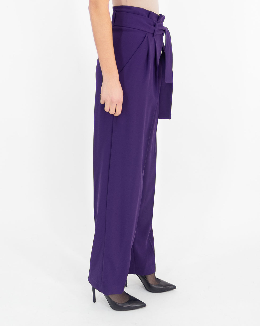 High waisted gathered trousers