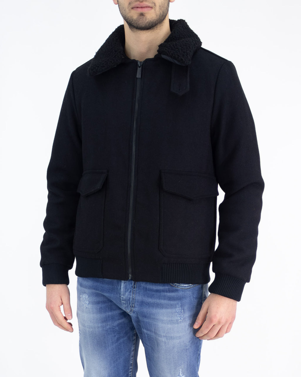 Bomber in panno collo sherpa - Sseinse - shopTSa