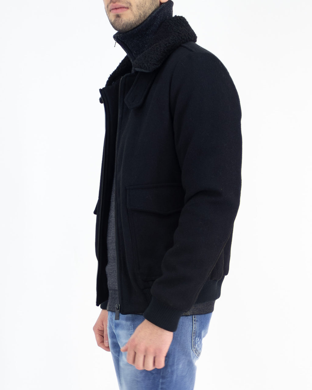 Bomber in panno collo sherpa - Sseinse - shopTSa