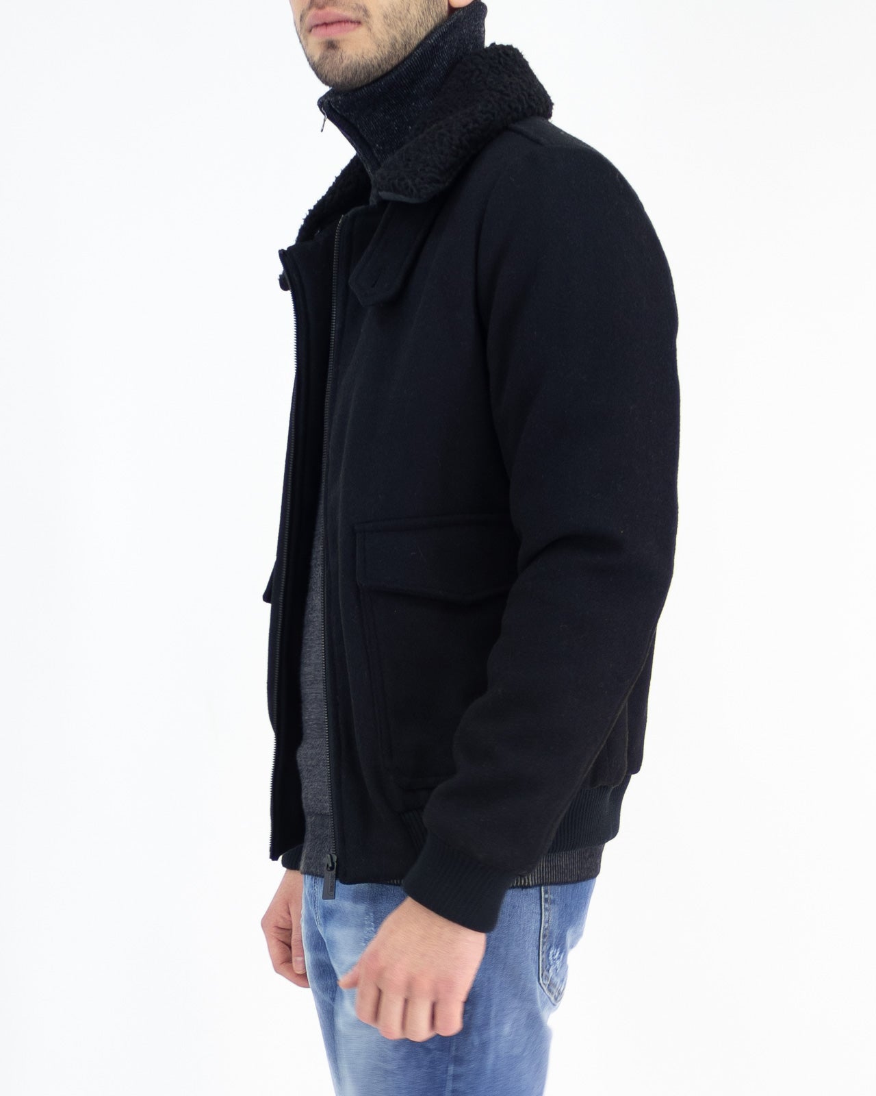 Bomber in panno collo sherpa - Sseinse - shopTSa