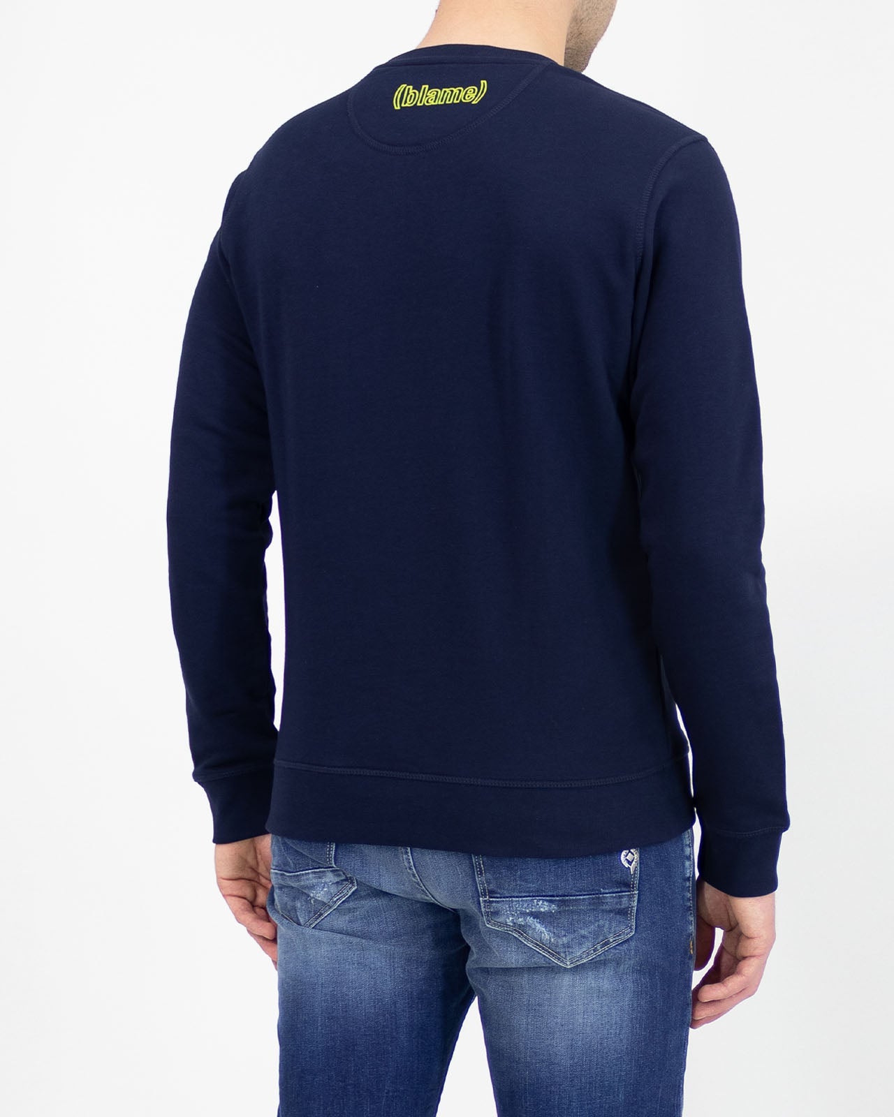 Felpa girocollo in cotone blu - (blame) - shopTSa