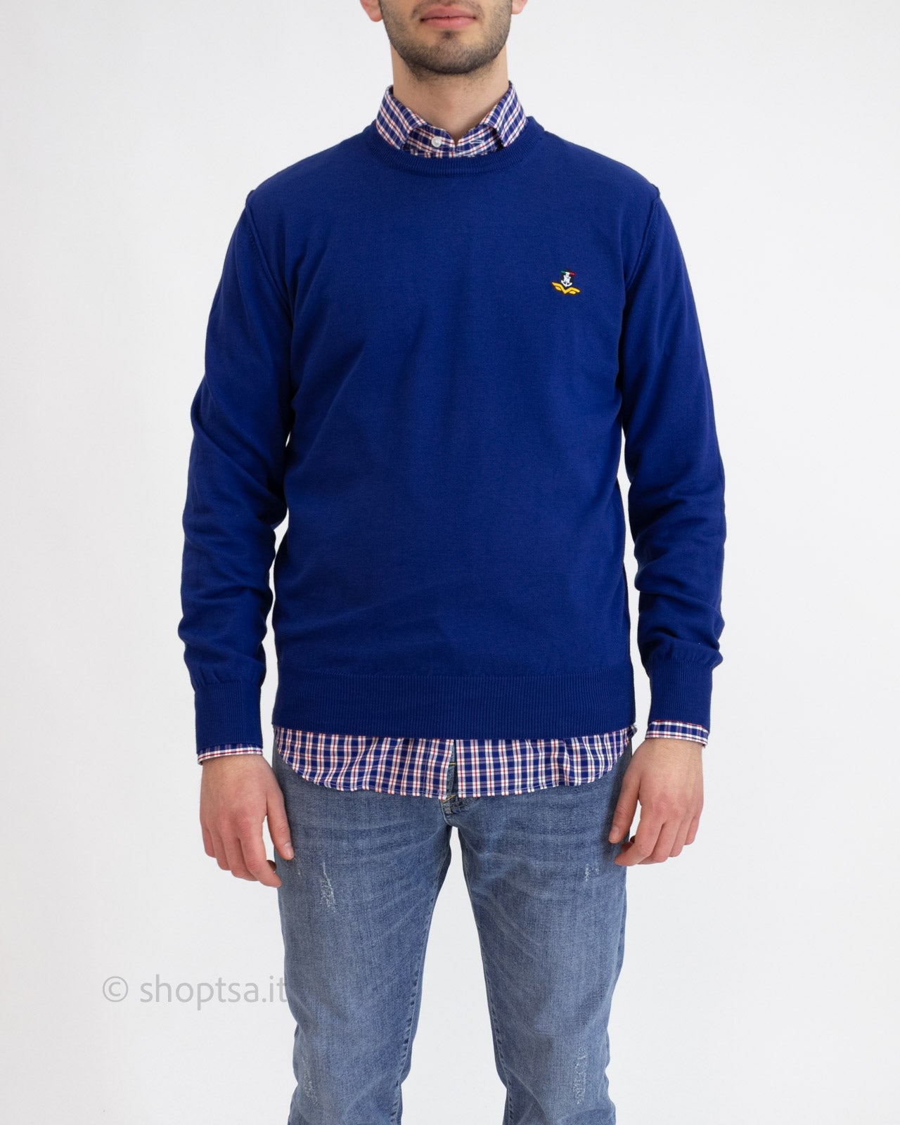 Lightweight cotton crew-neck sweater