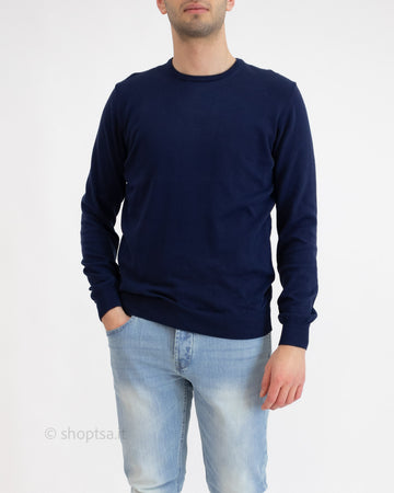Basic crew neck sweater in cotton