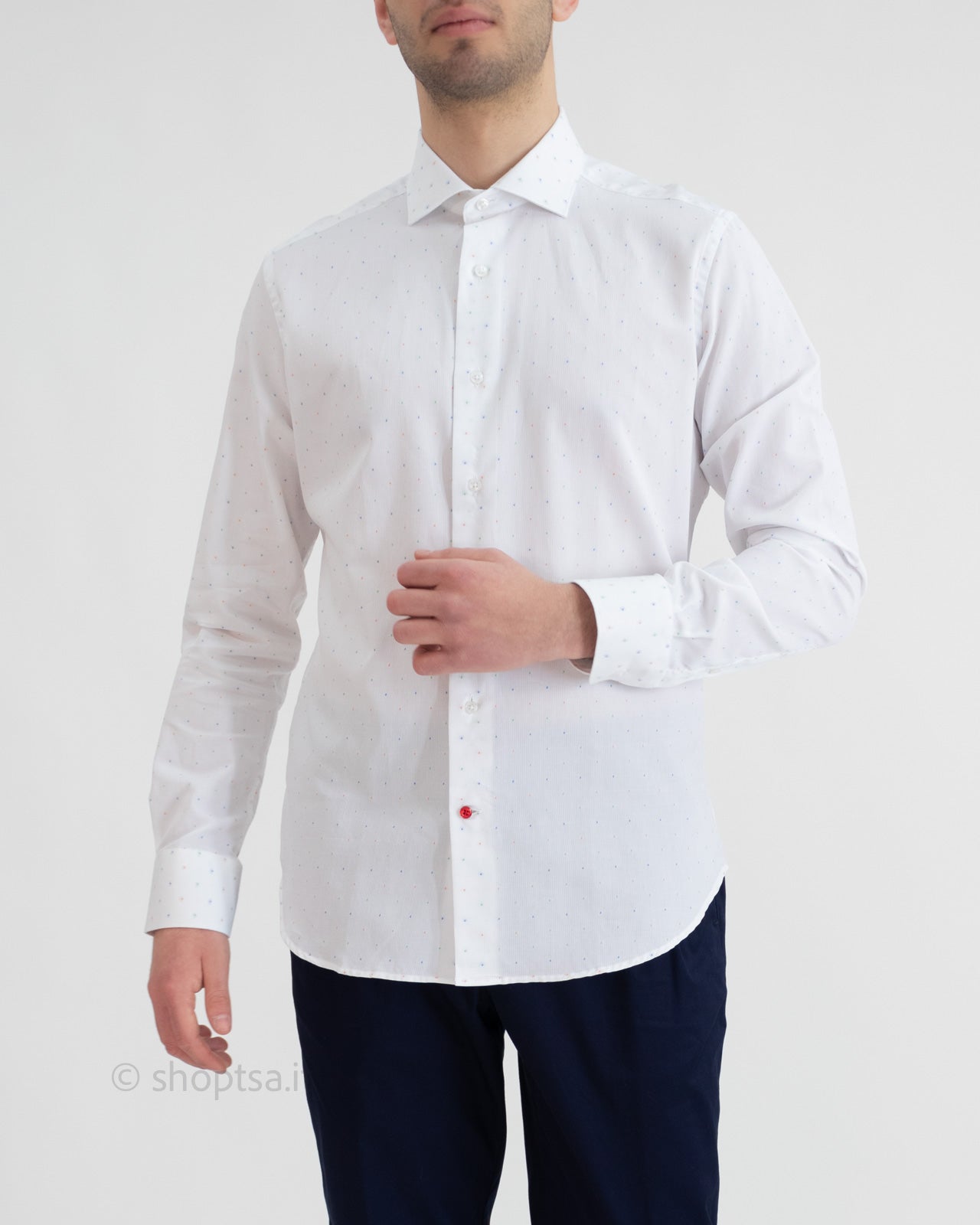 Camicia elegante micro puntino