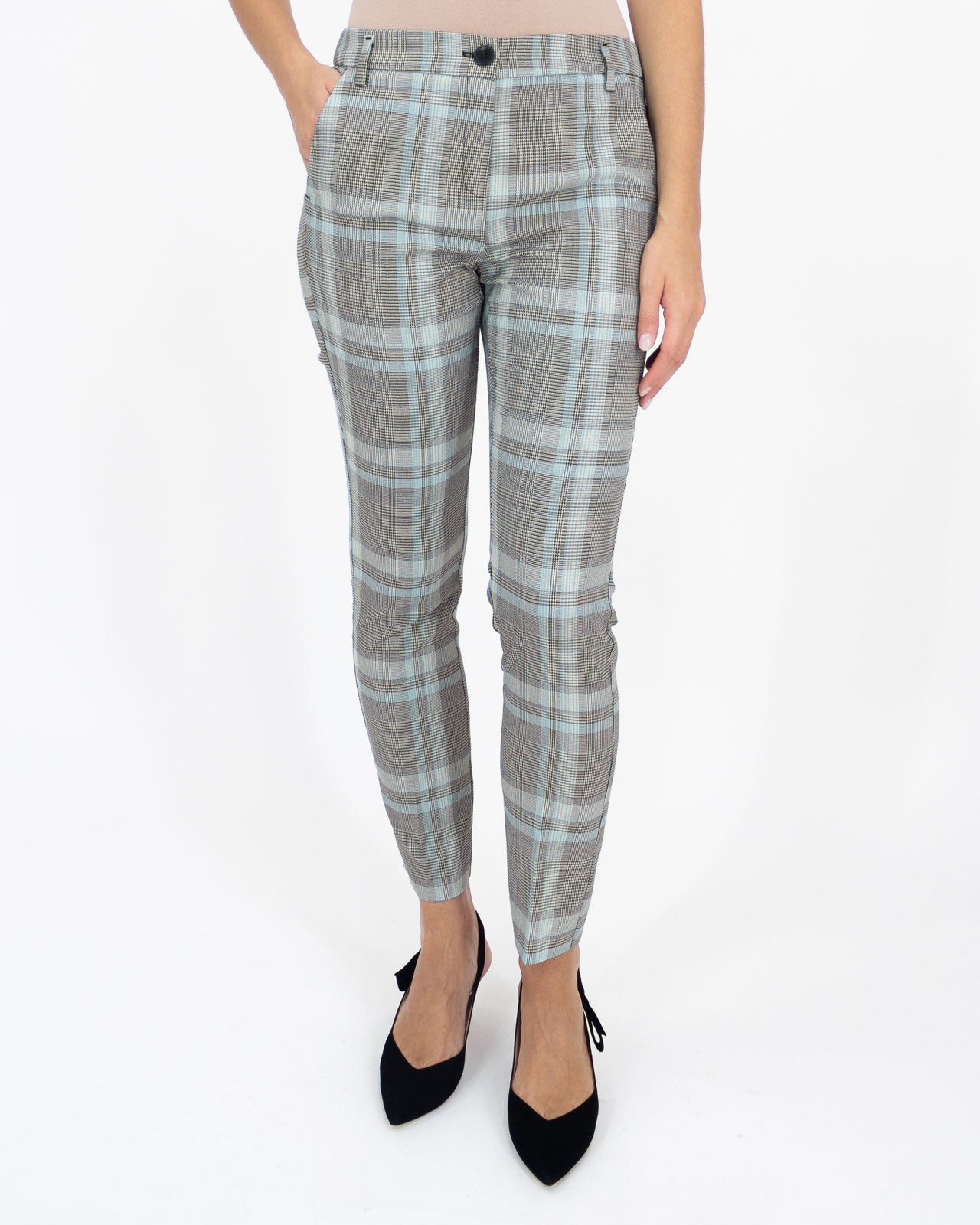 Pantalone a quadri azzurro - Emme Marella - shopTSa