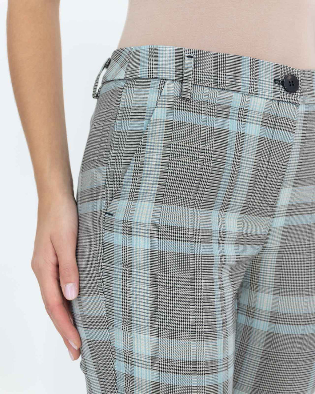 Pantalone a quadri azzurro - Emme Marella - shopTSa