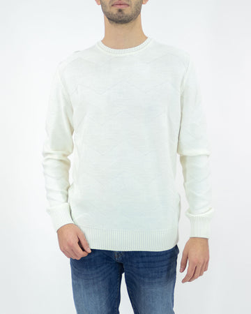 Diagonal merino wool sweater