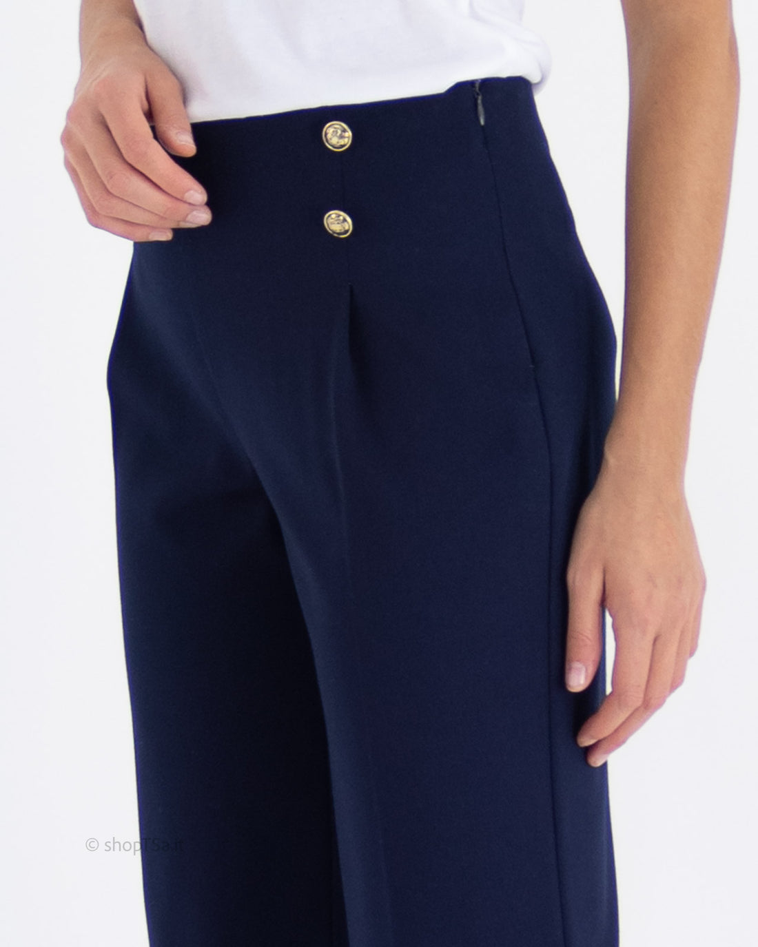 Pantalone bottoni dorati