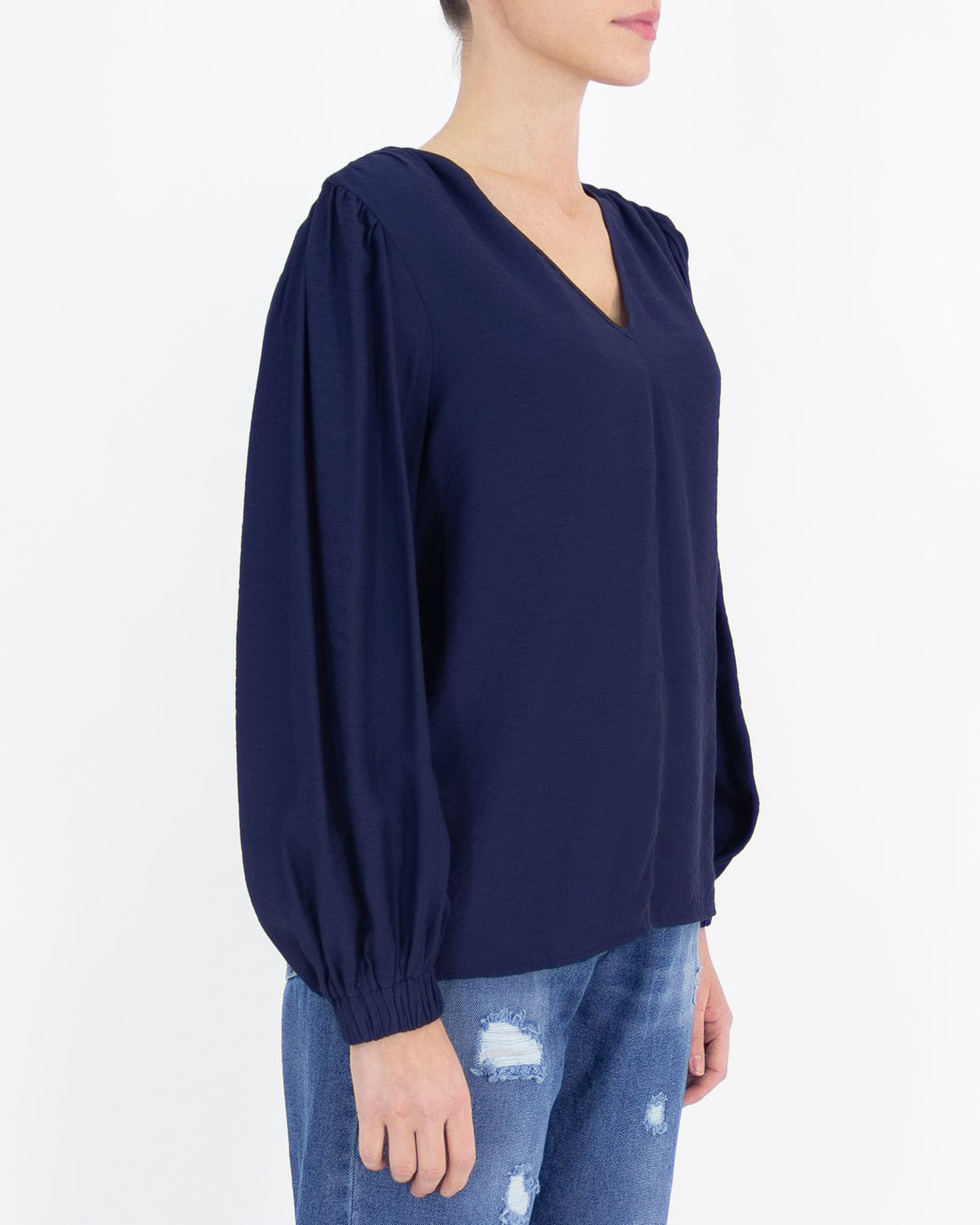 V-neck viscose shirt - NÜMPH