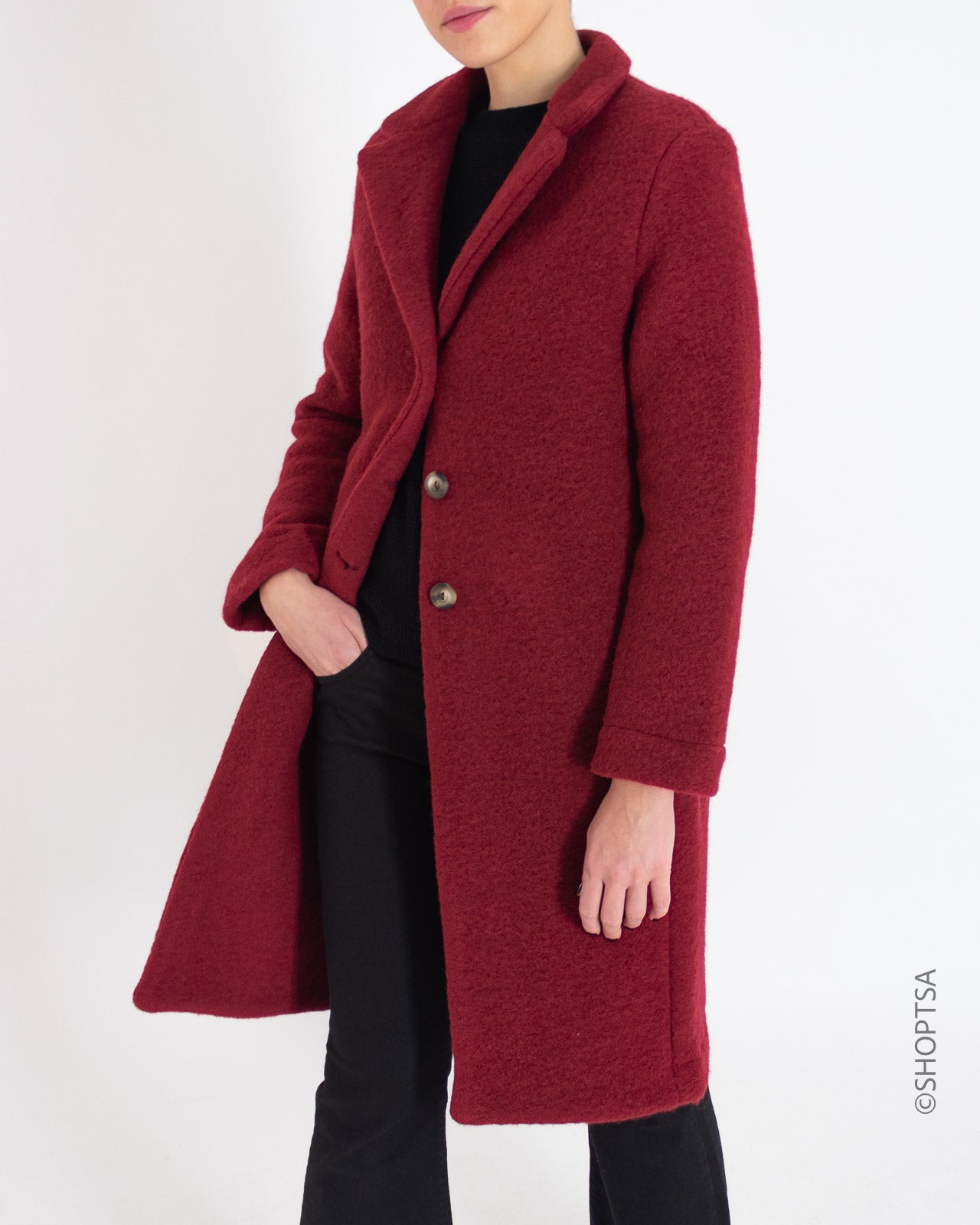 Cappotto lungo rosso lana - RAGNO - Ragno - shopTSa