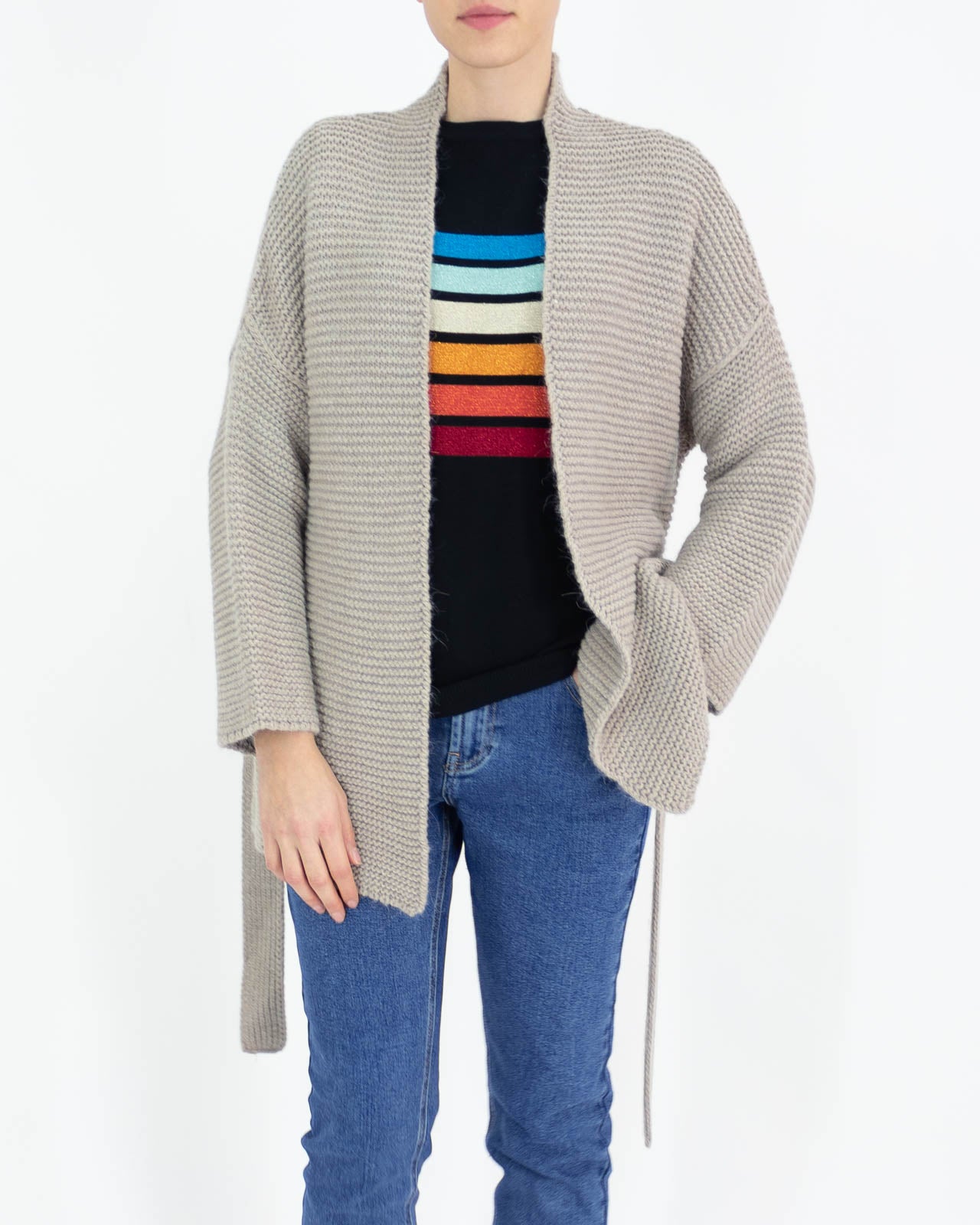 Cardigan in lana con cintura - Flash - shopTSa