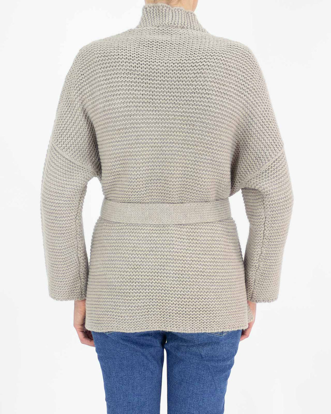 Cardigan in lana con cintura