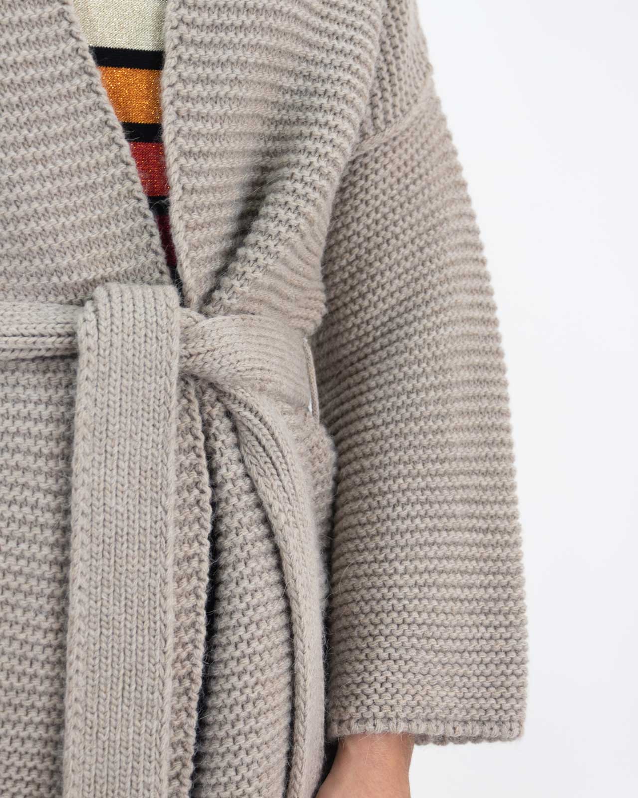 Cardigan in lana con cintura - Flash - shopTSa