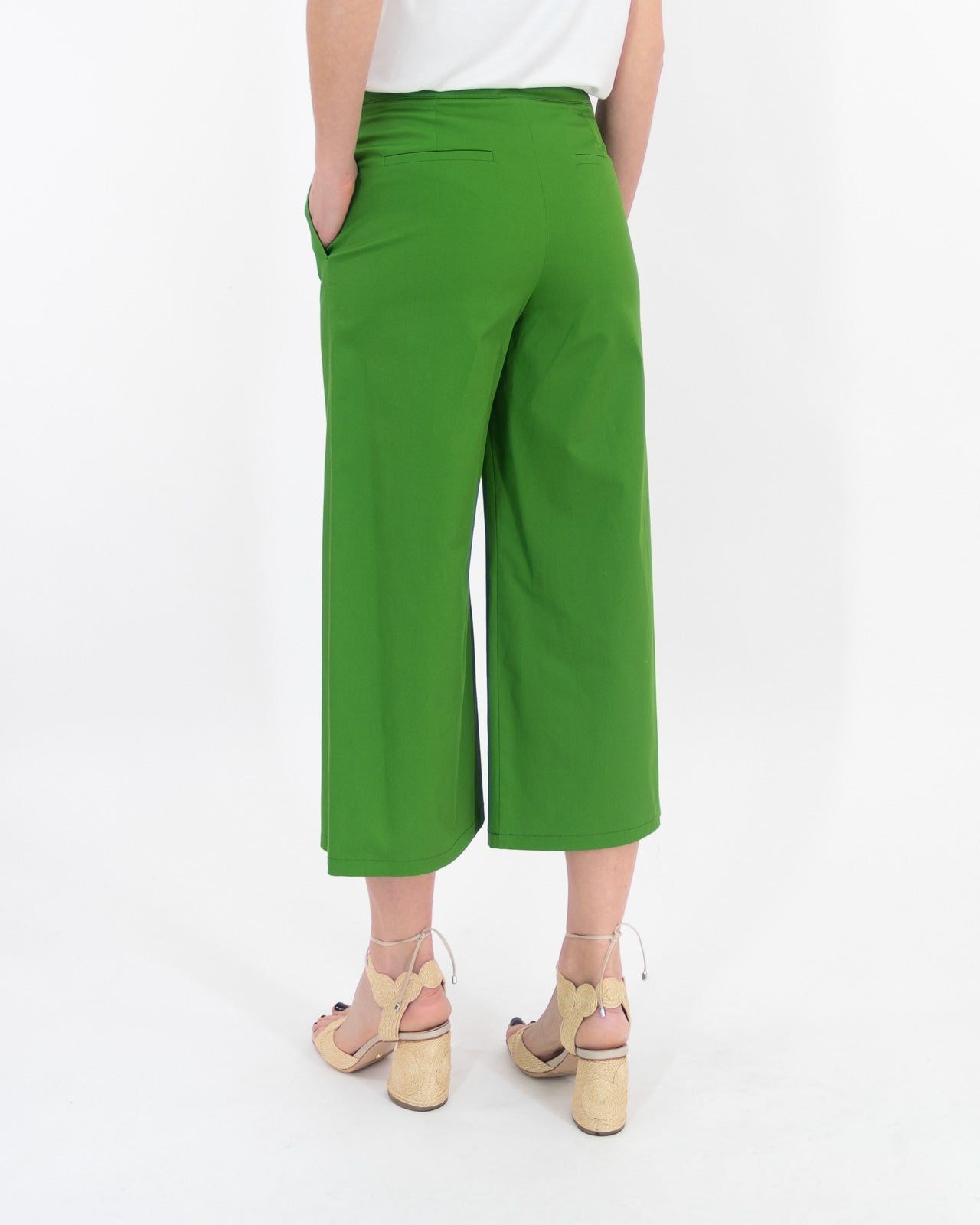 Pantalone verde cropped in cotone - Emme Marella - shopTSa