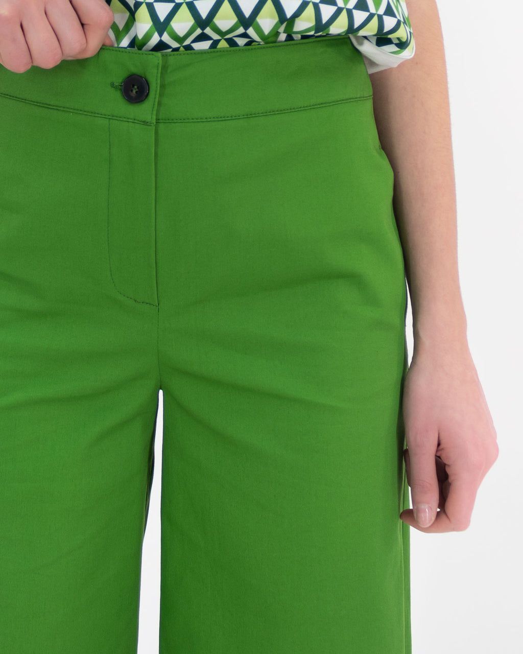 Pantalone verde cropped in cotone - Emme Marella - shopTSa