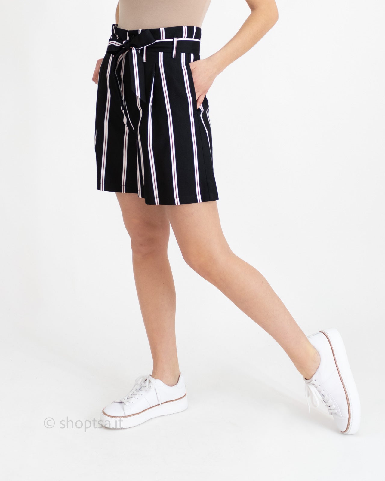 Striped viscose Bermuda shorts - EMME Marella