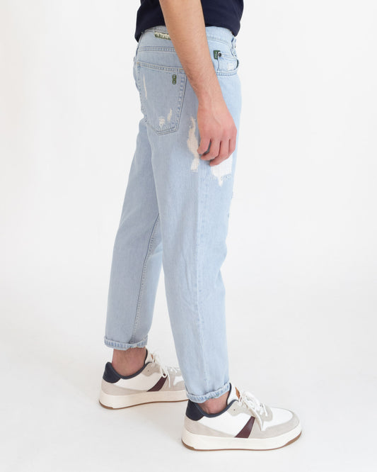 Jeans cropped fit rotture - PGrax