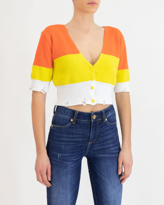 Cardigan crop in maglia Vicolo