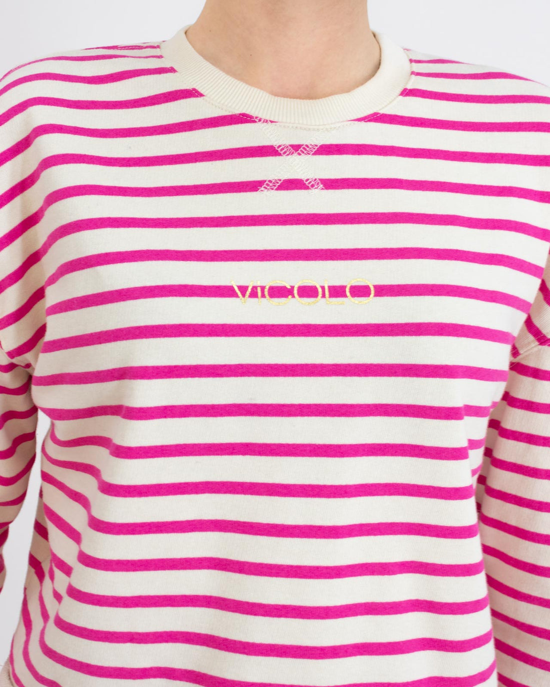 Cropped striped sweatshirt