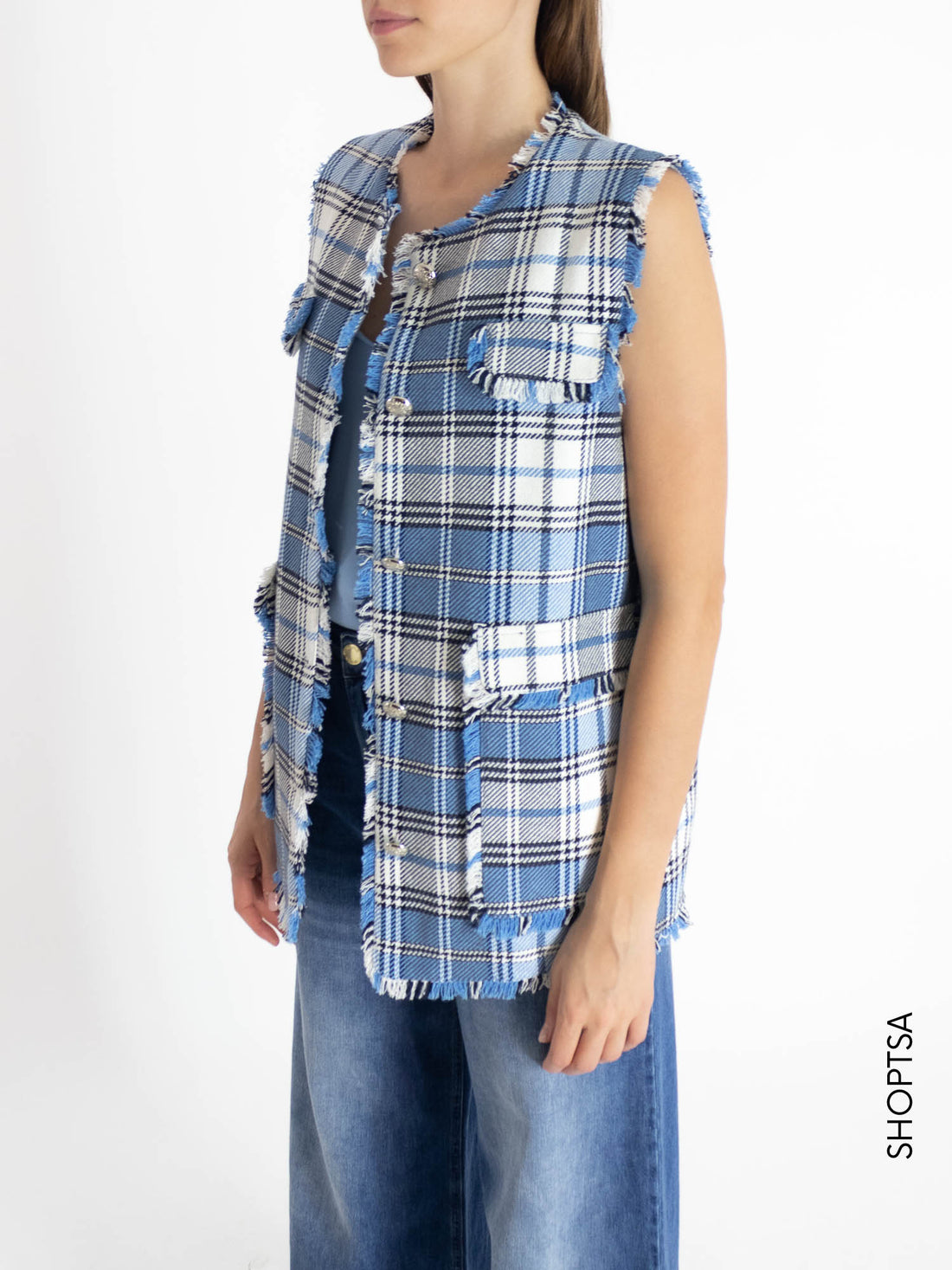 Checked waistcoat TH0825 - ViCOLO