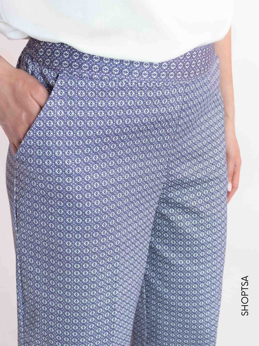 Lilac cotton trousers D948PE - RAGNO