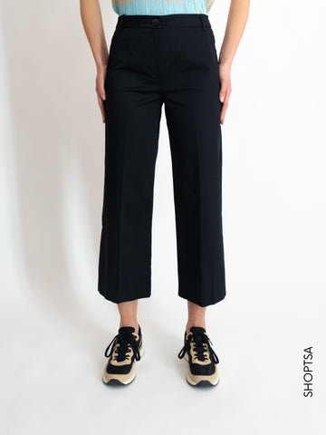 Wide black cotton trousers - EMME Marella