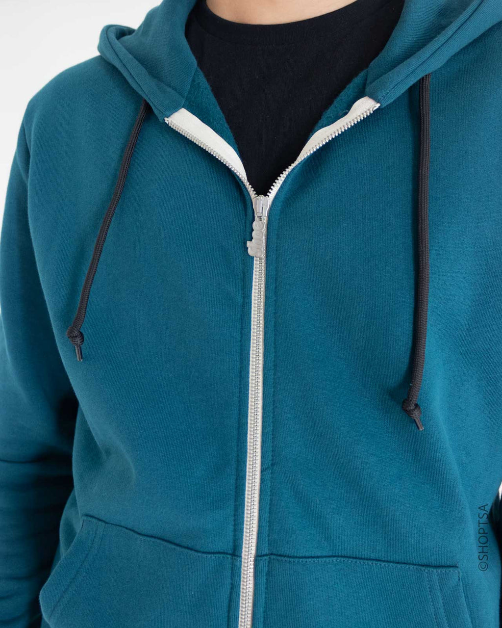Felpa con zip color petrolio - Shoe - shopTSa