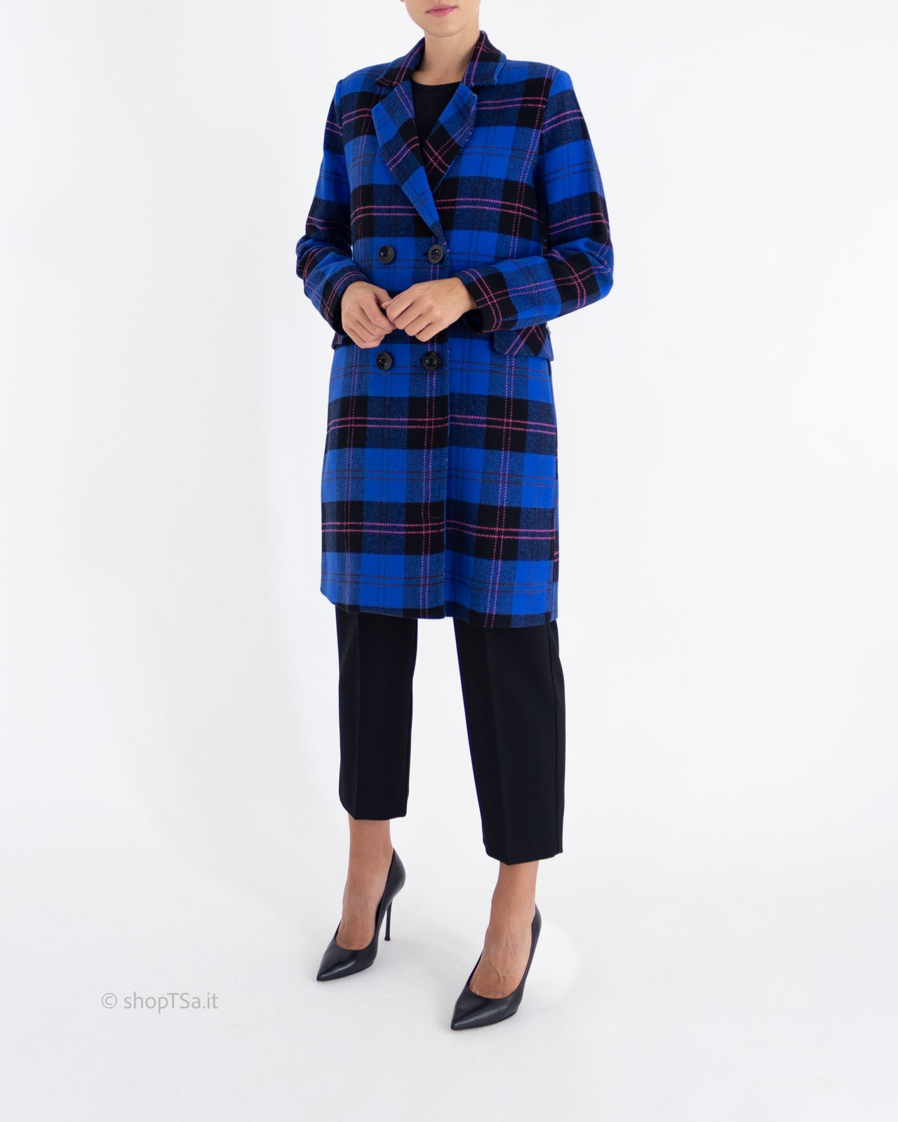 Cappotto bluette quadri - Gaudì - shopTSa