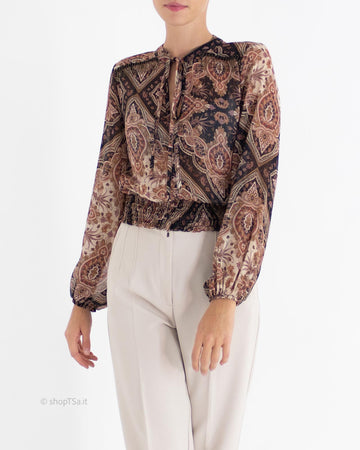 Brown patterned blouse