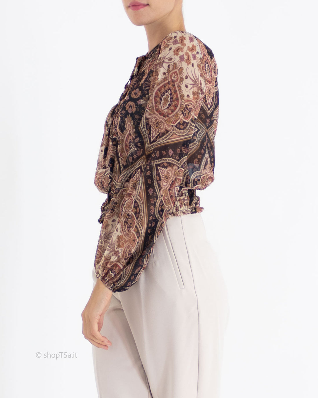 Brown patterned blouse