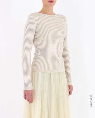 Fitted ribbed viscose sweater