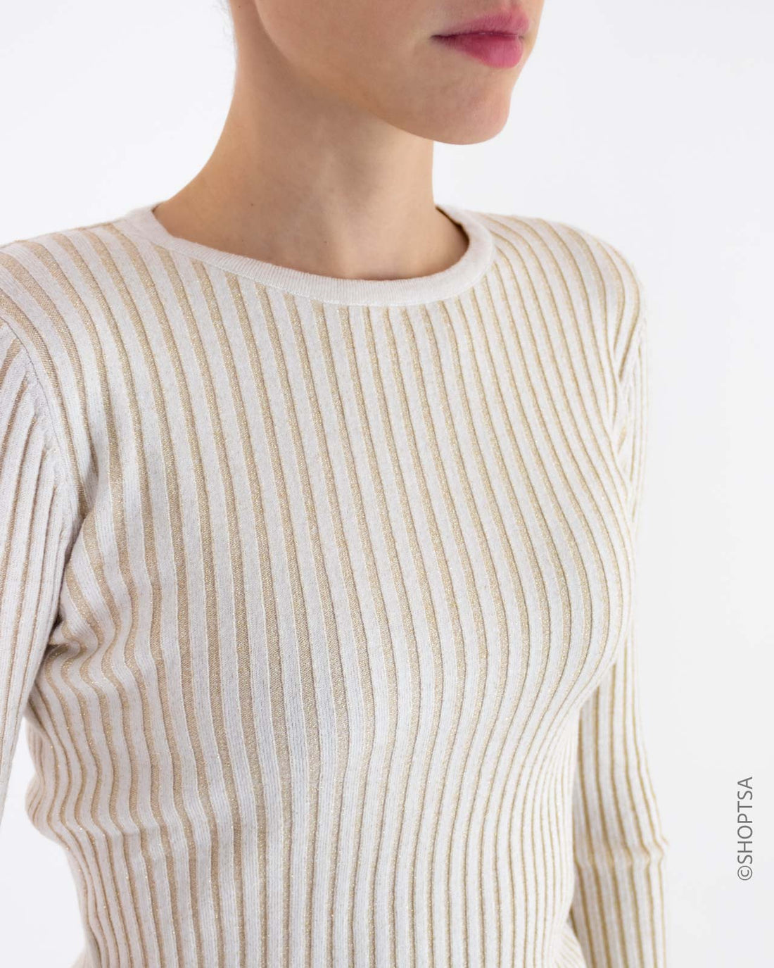 Fitted ribbed viscose sweater
