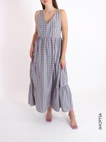 LIETO lilac gingham dress - EMME Marella