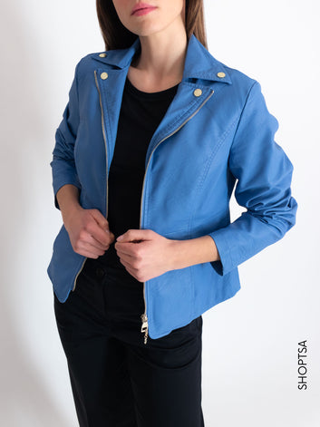 Giubbino ecopelle azzurro - GAUDì