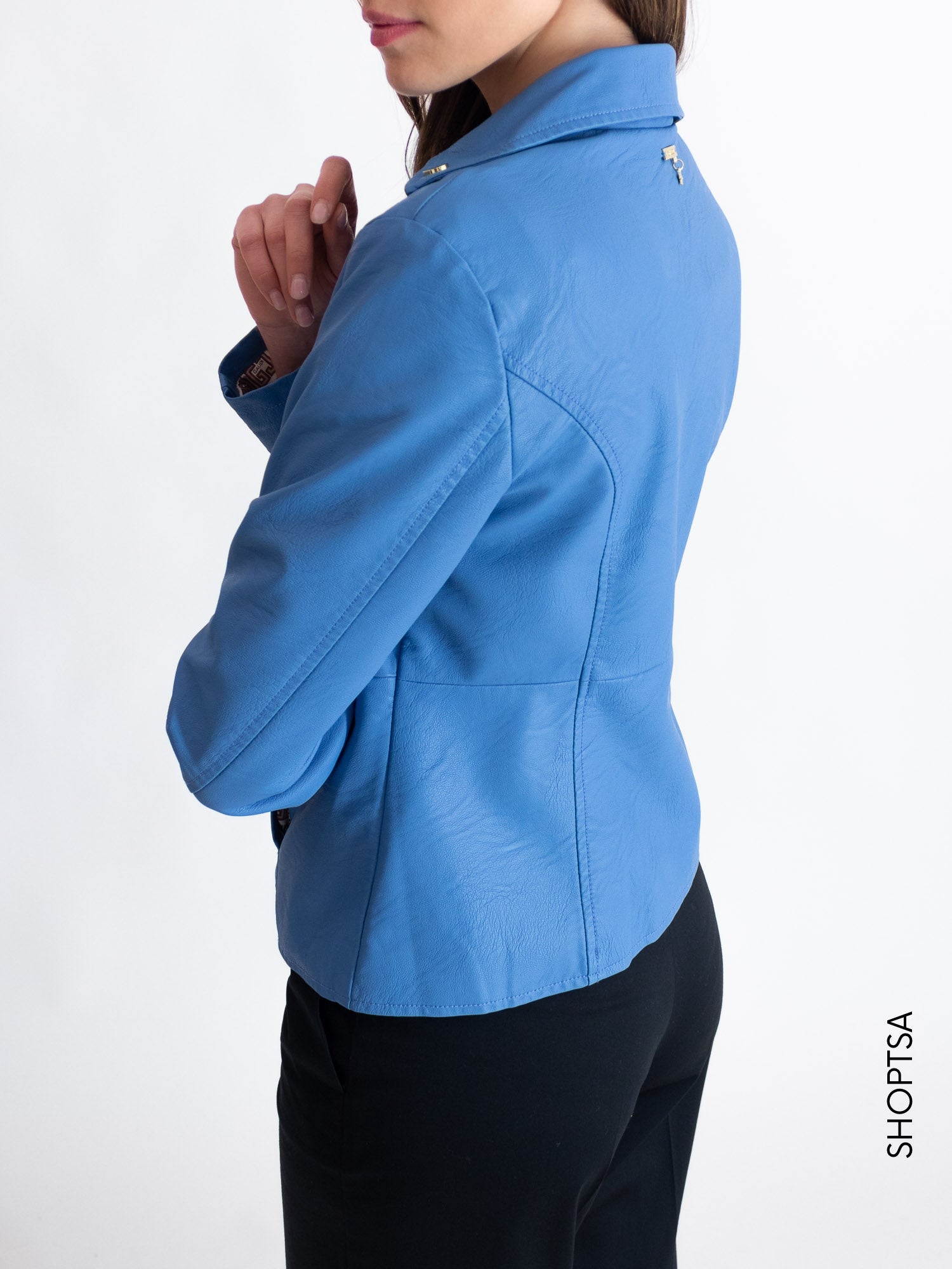 Giubbino ecopelle azzurro - GAUDì