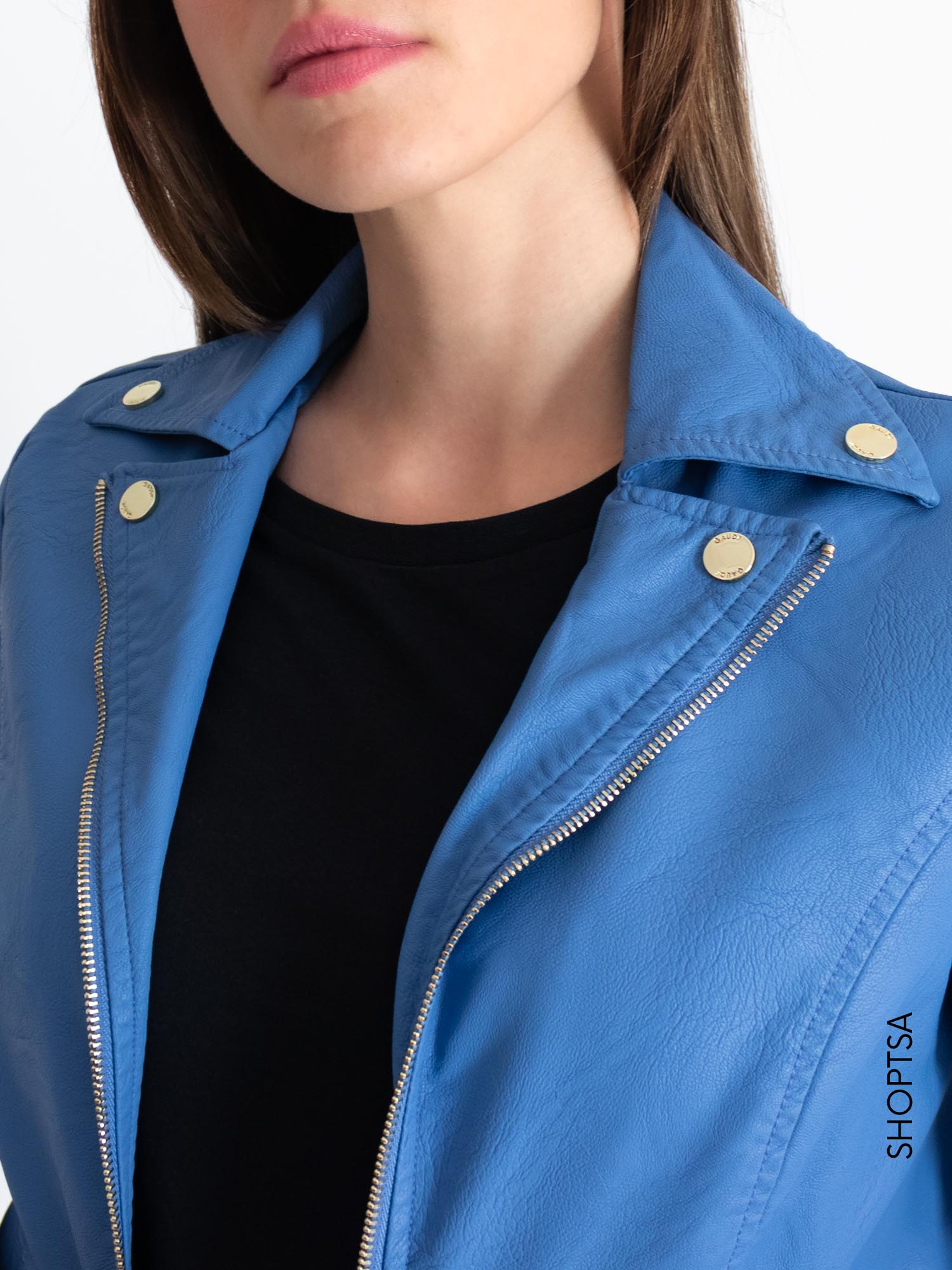 Giubbino ecopelle azzurro - GAUDì