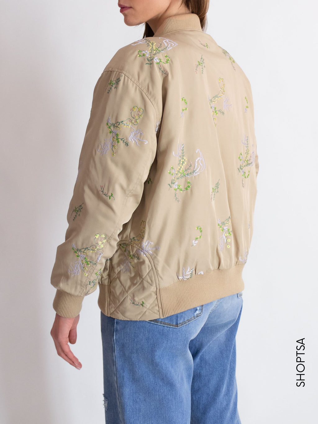 Bomber fiori ricamati - NÜMPH