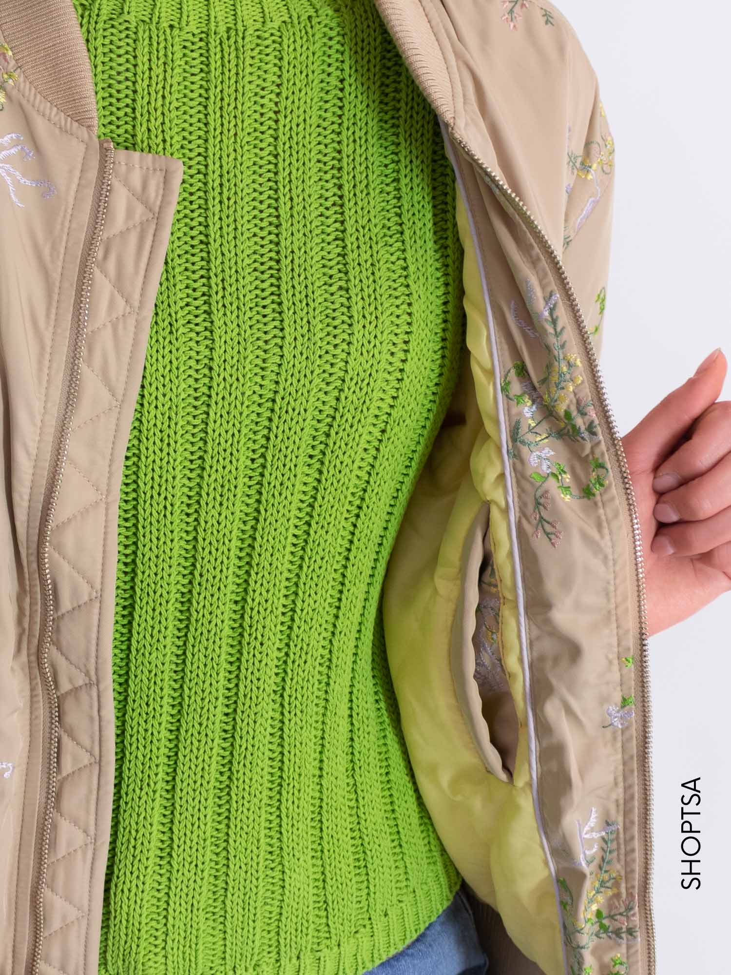 Bomber fiori ricamati - NÜMPH