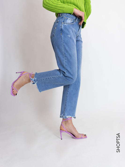 Jeans dritto rotture