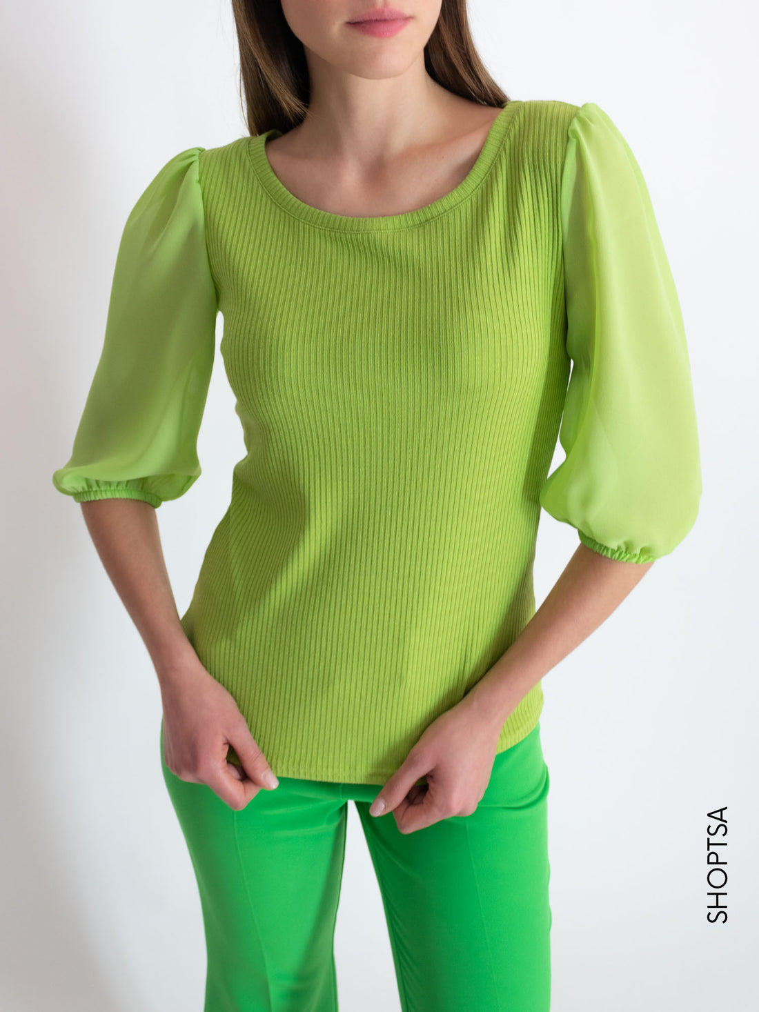 Lime ribbed sweater