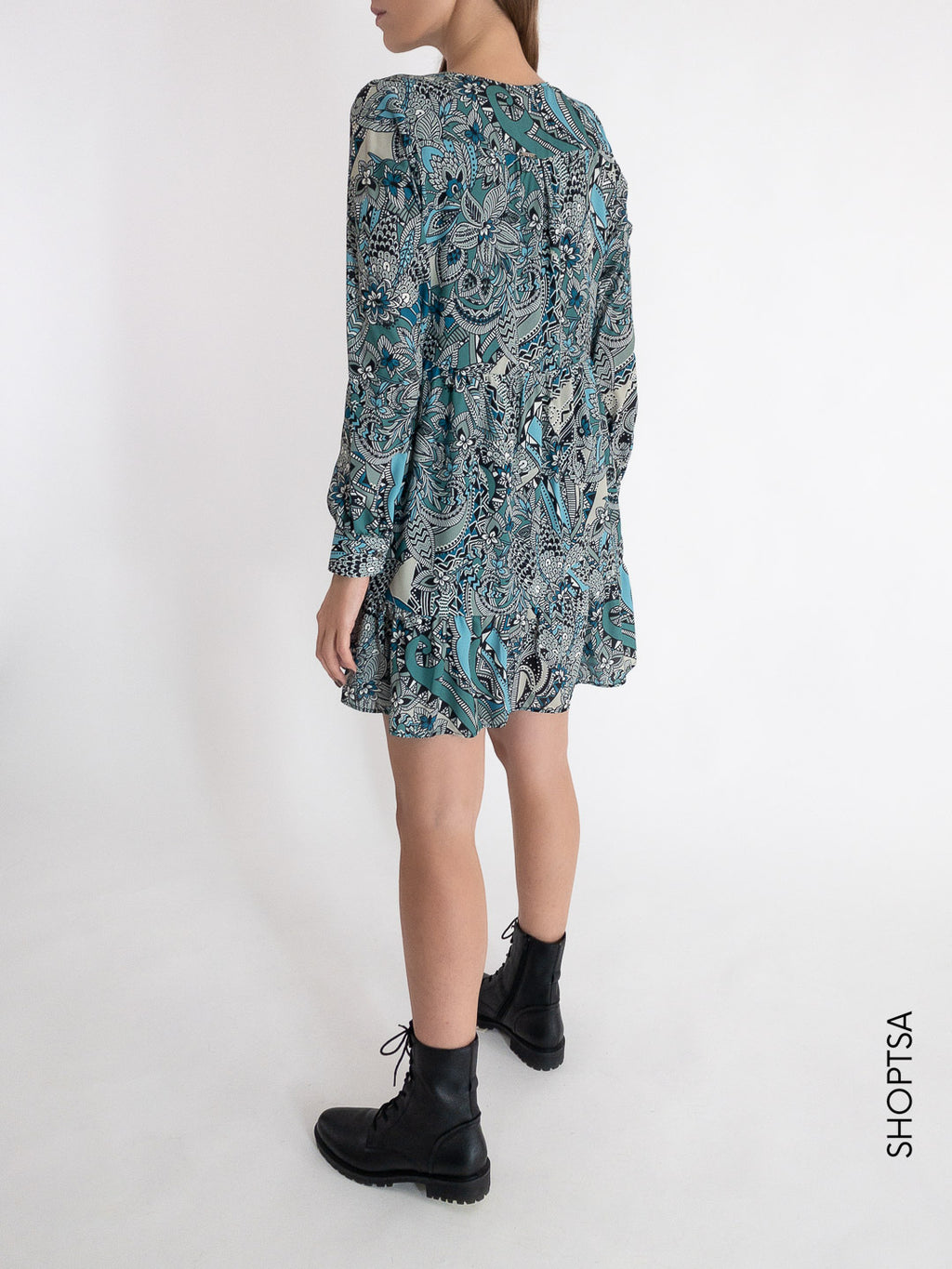 Short flared light blue dress 