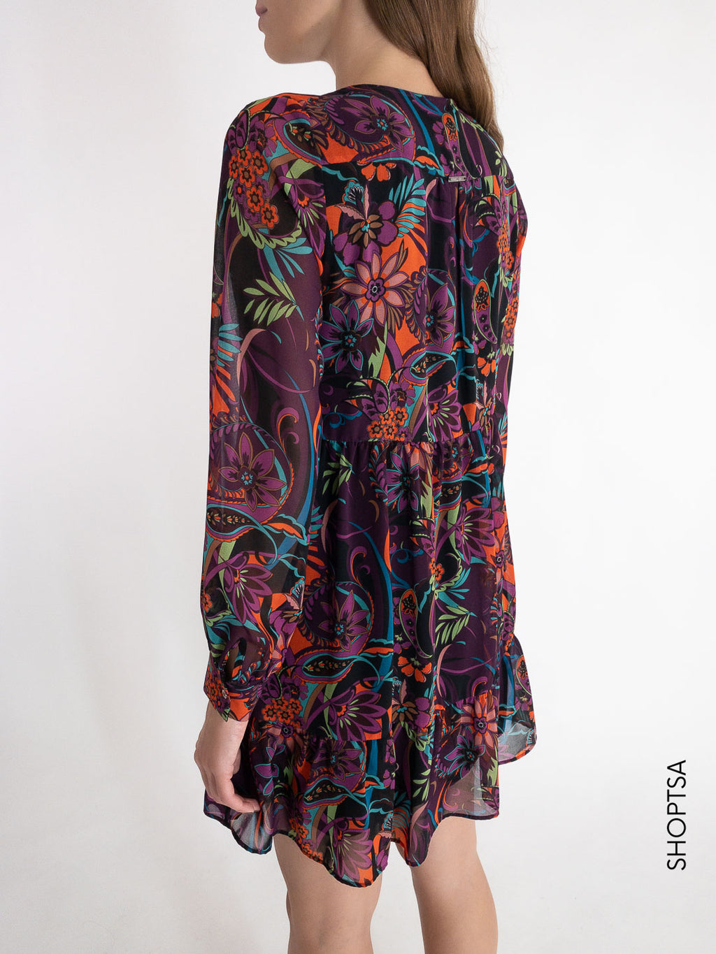 Short flared fuchsia dress