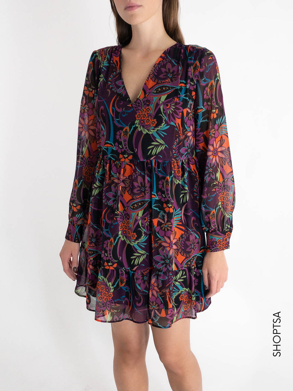 Short flared fuchsia dress