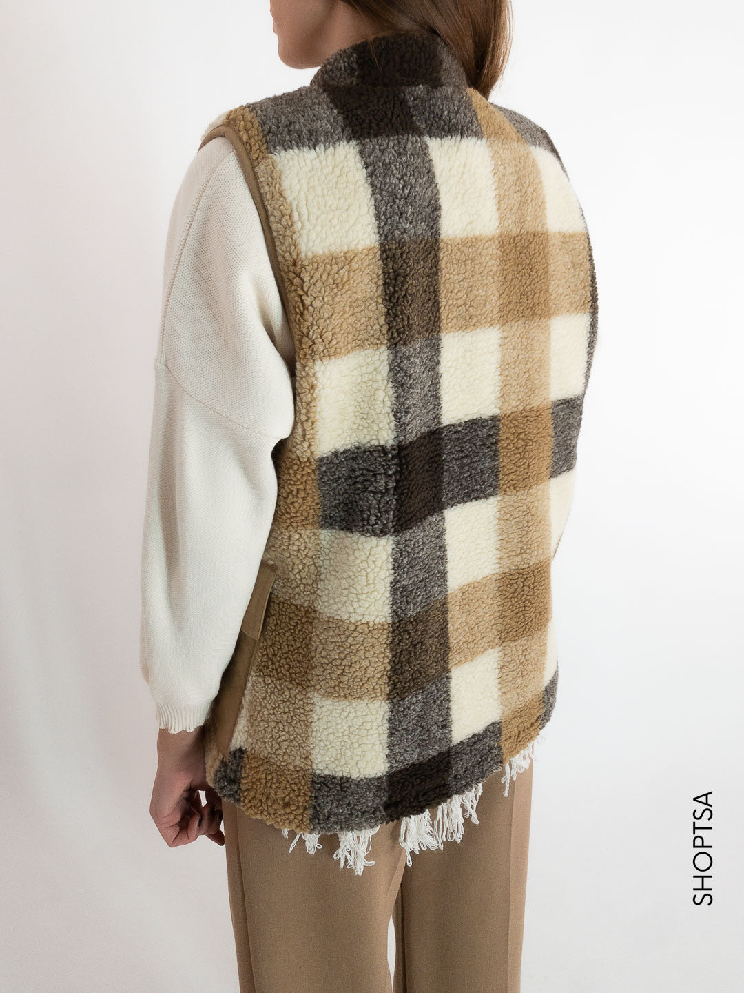 Tartan sherpa vest - NÜMPH