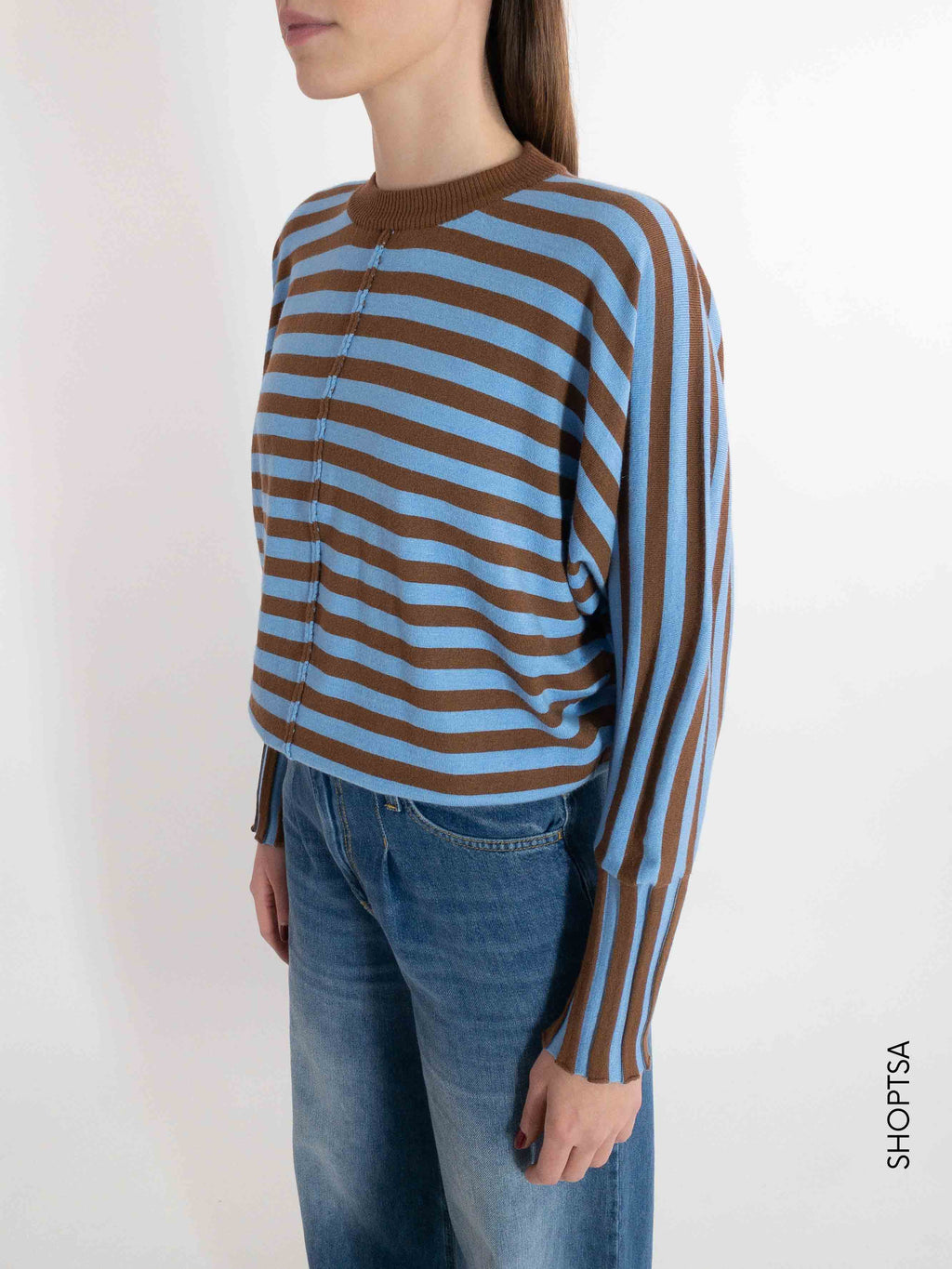 Maglia riga azzurra viscosa