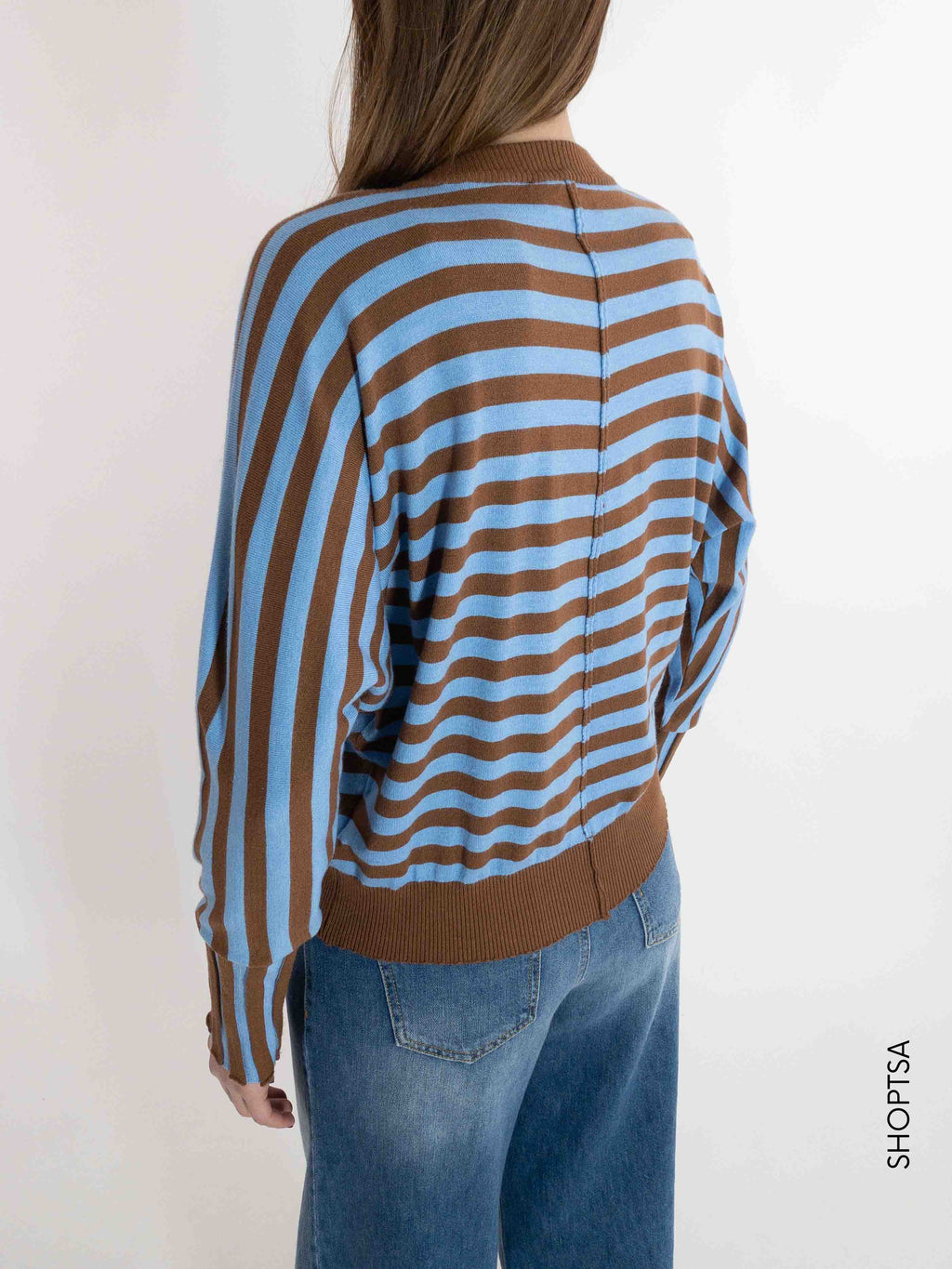 Maglia riga azzurra viscosa