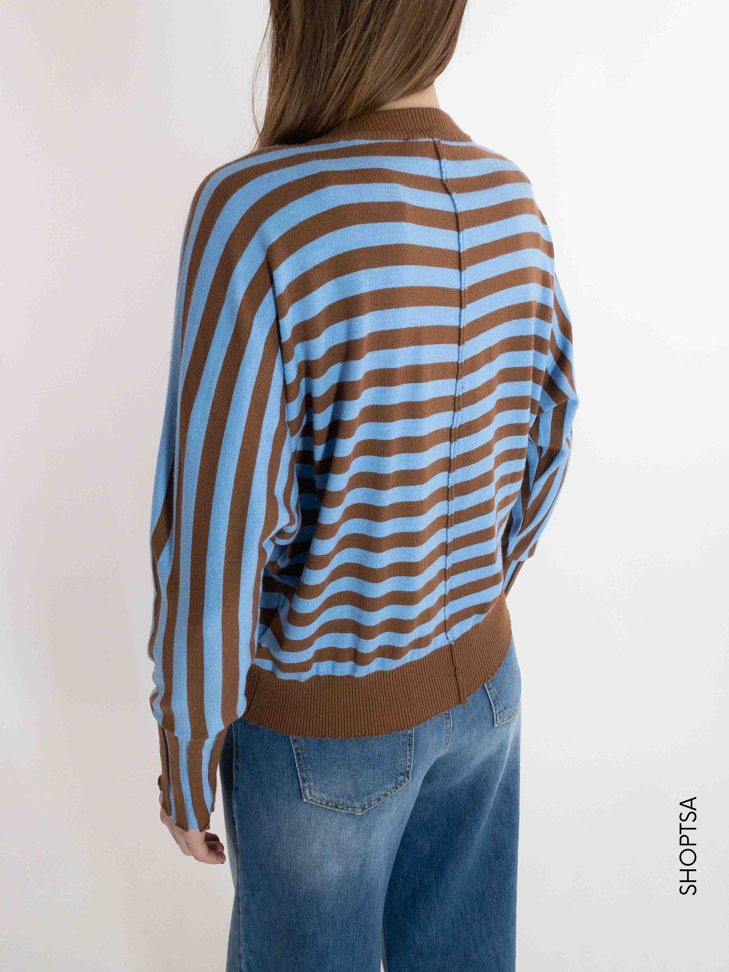 Maglia riga azzurra viscosa