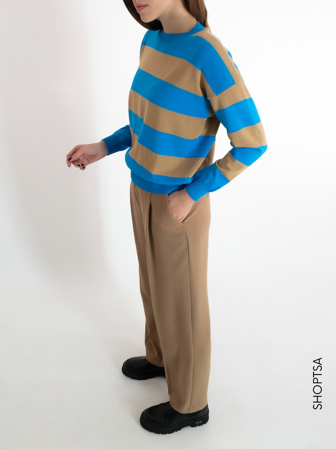 Viscose striped sweater 22175 - ViCOLO