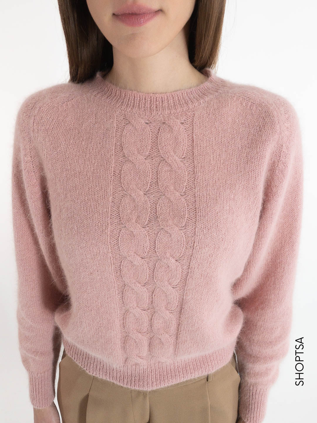 Angora cable sweater 55124Z - ViCOLO