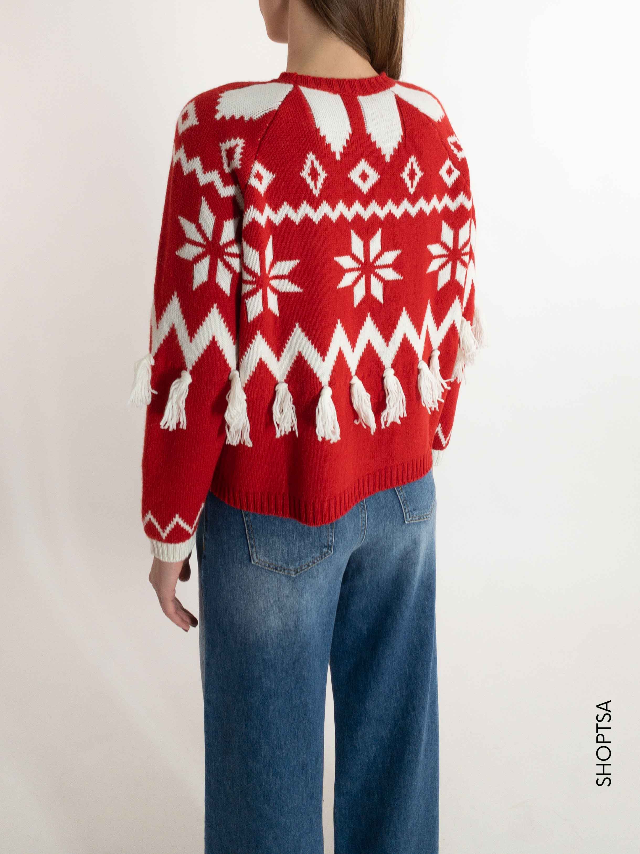 Christmas fringe sweater 55090z - ViCOLO